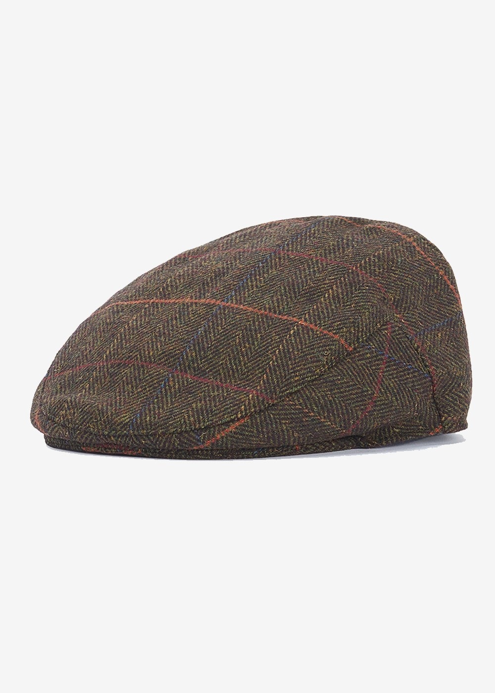 Wilkin Flat Cap - Olive Herringbone - 1