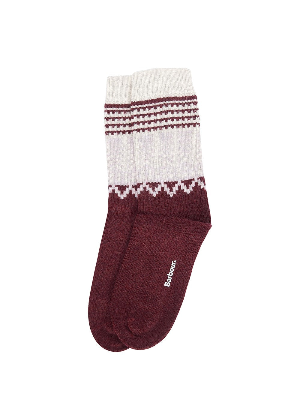 Camille Fairisle Socks - Cabernet - 1