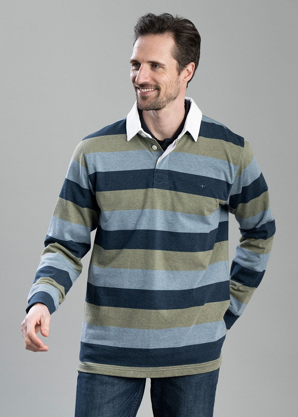 Tweedale Rugby Shirt - Blue and Green - 3