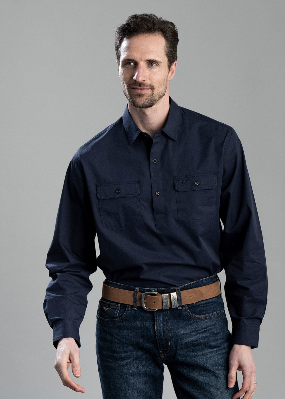 Field Popover Shirt AW24 - Navy - 3