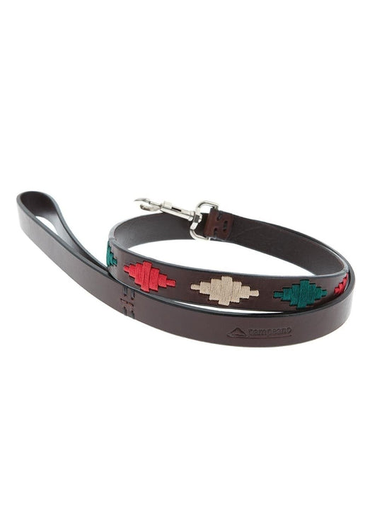 Joya Dog Lead - Red, Green and Cream - 0