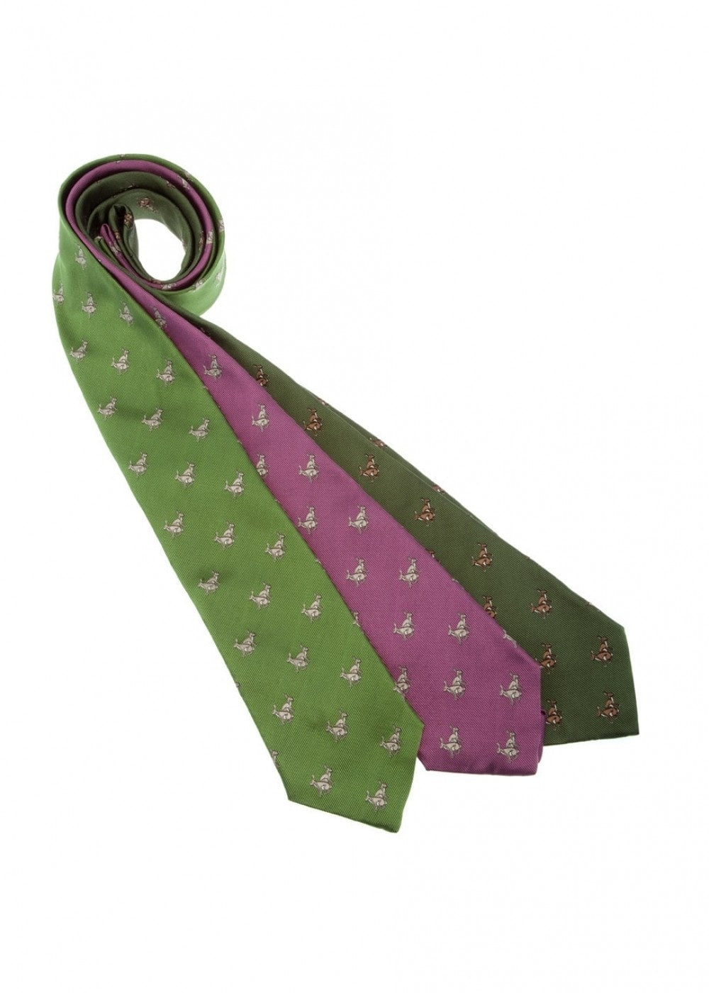 Hares Silk Tie - Bright Green - 0