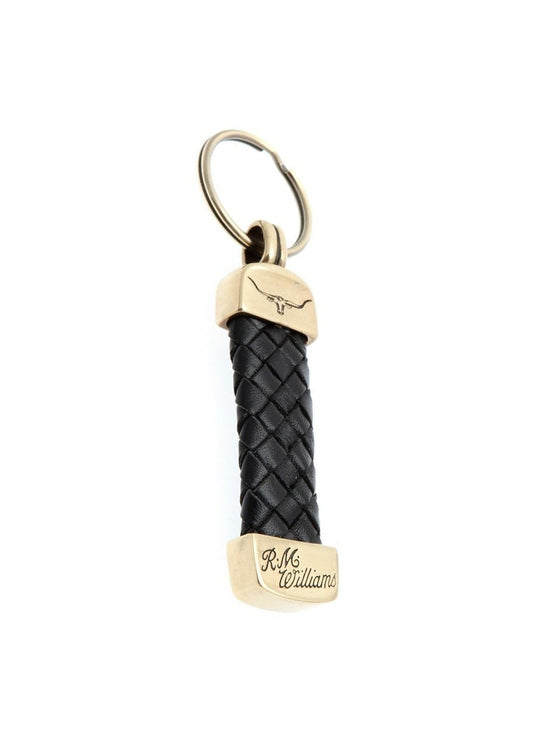 Plaited Tubular Kangaroo Keyring - Black - 0