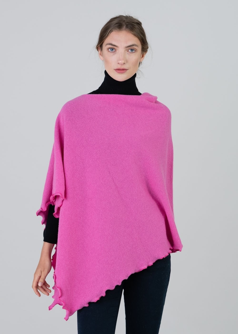 Lindsey Lambswool Poncho - Cabaret - 1