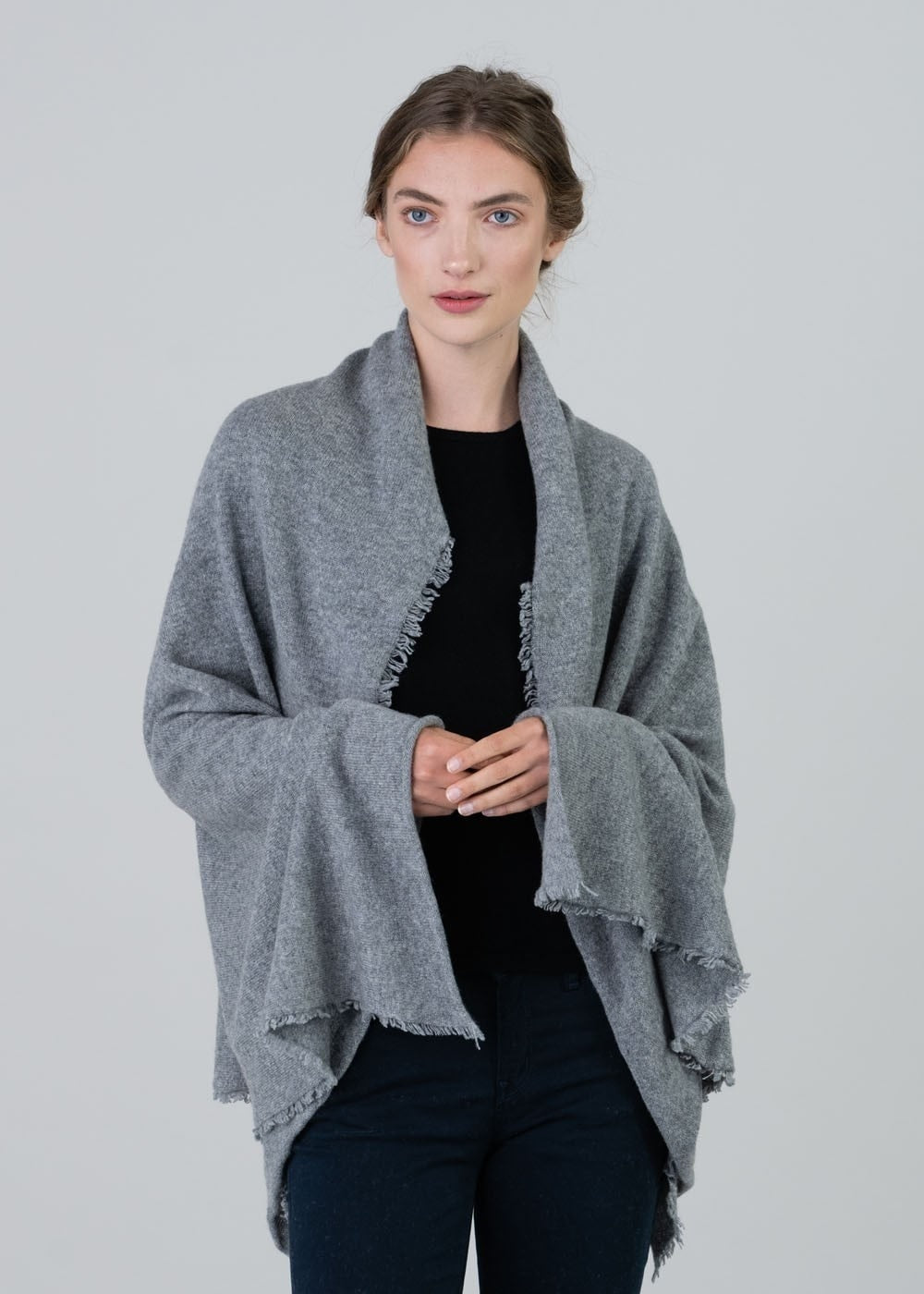 Poppy Cashmere Wrap - Flannel - 1