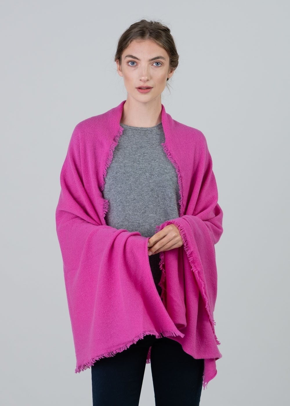 Poppy Cashmere Wrap - Infra Pink - 1