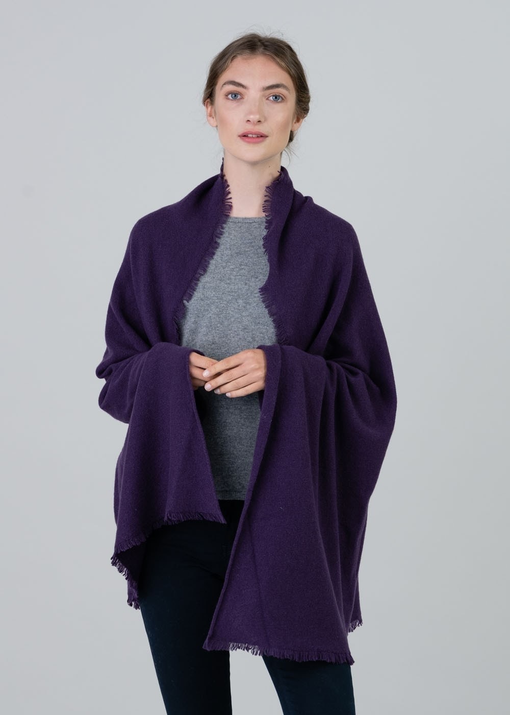 Poppy Cashmere Wrap - Purple Moon - 1