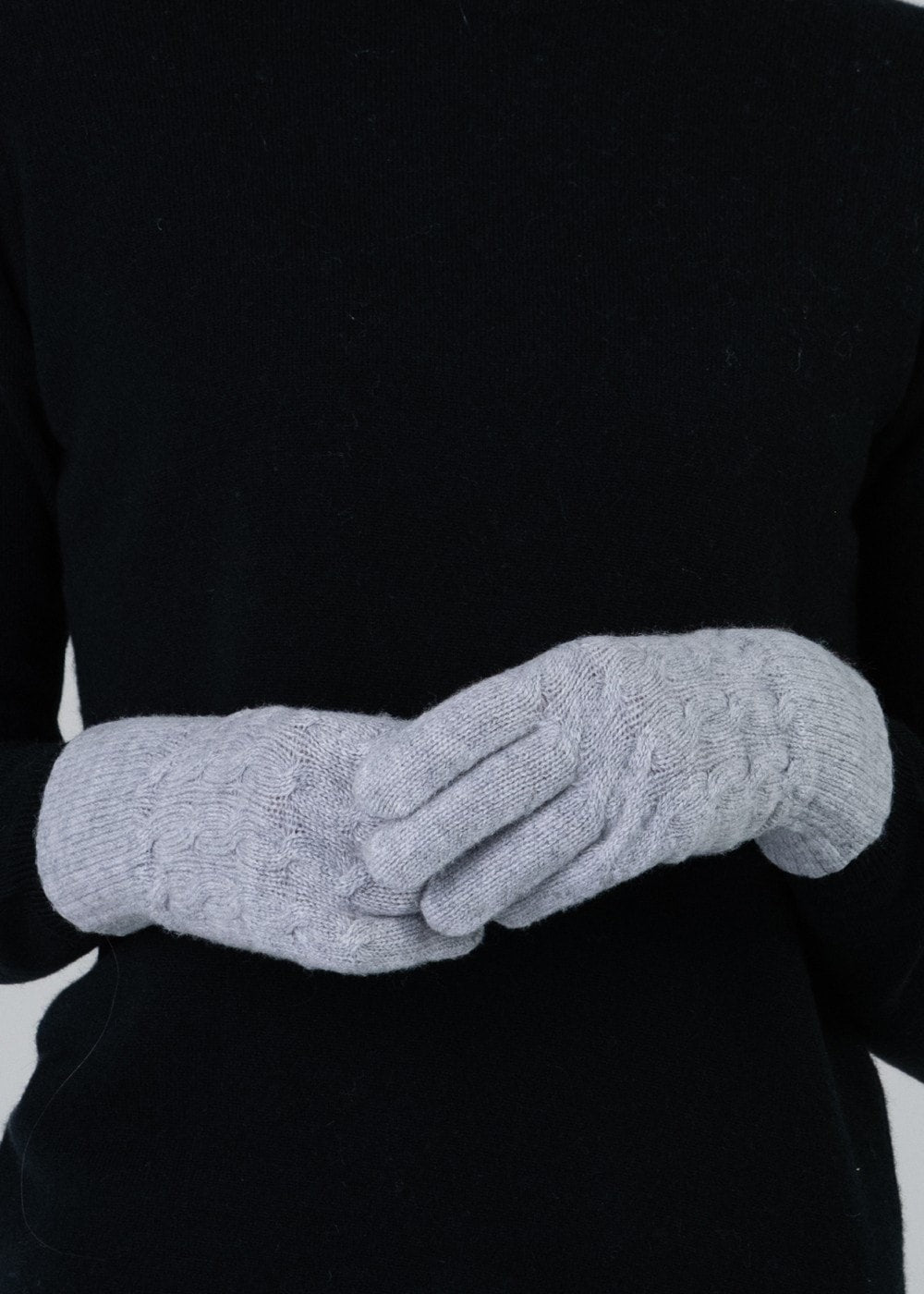 Cashmere Cable Gloves - Flannel - 2