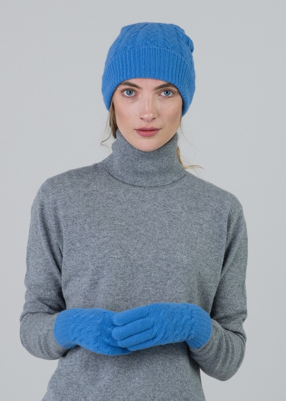 Cashmere Cable Gloves - Isfahan - 1