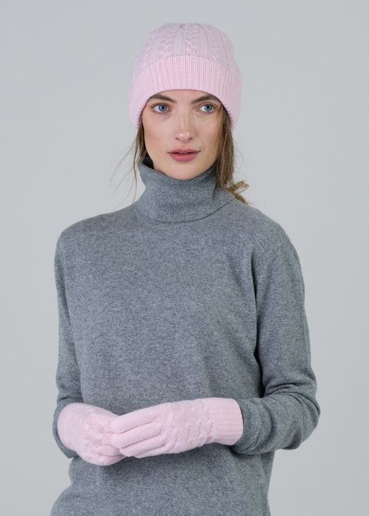 Cashmere Cable Gloves - Marshmallow - 1