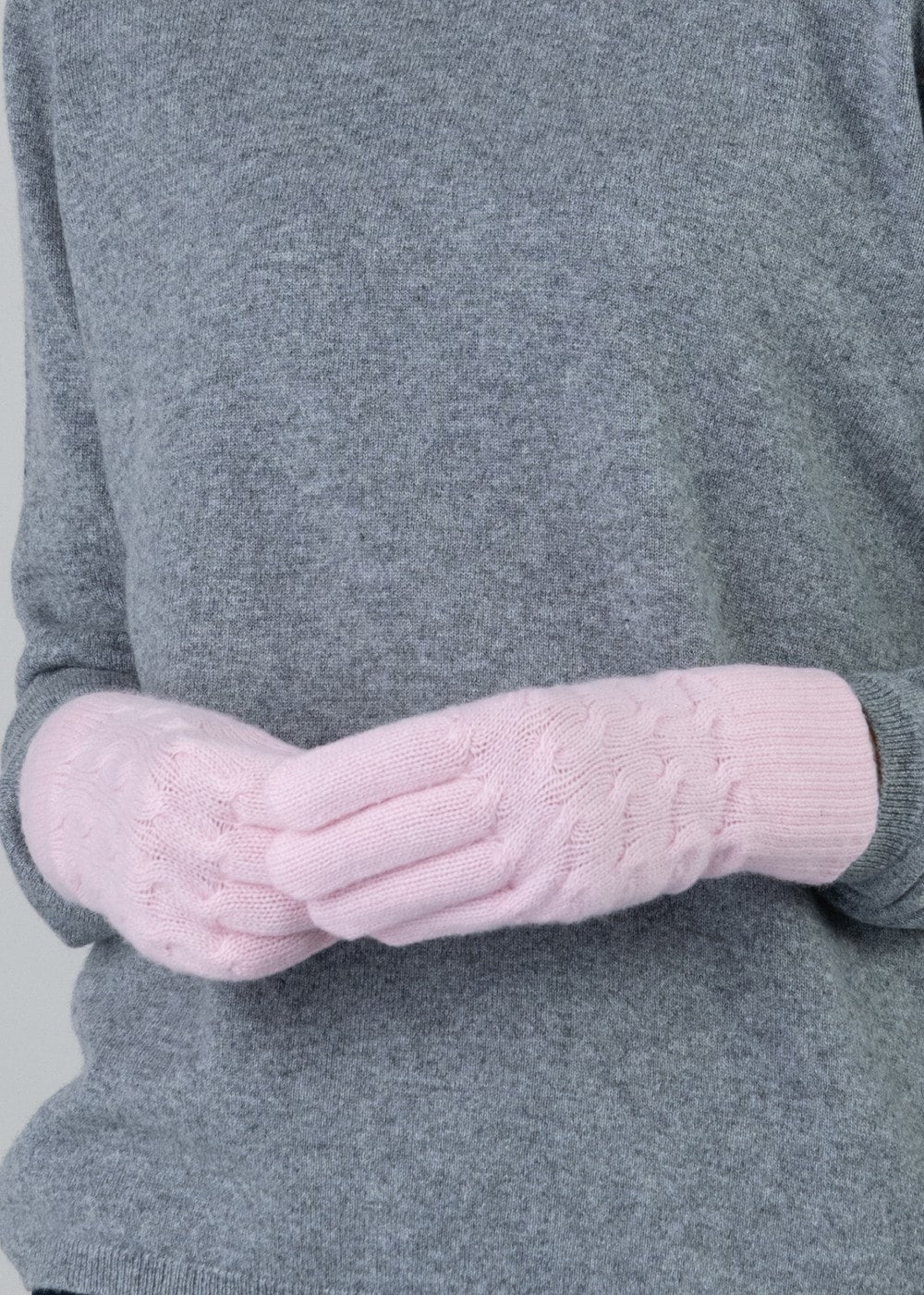 Cashmere Cable Gloves - Marshmallow - 2