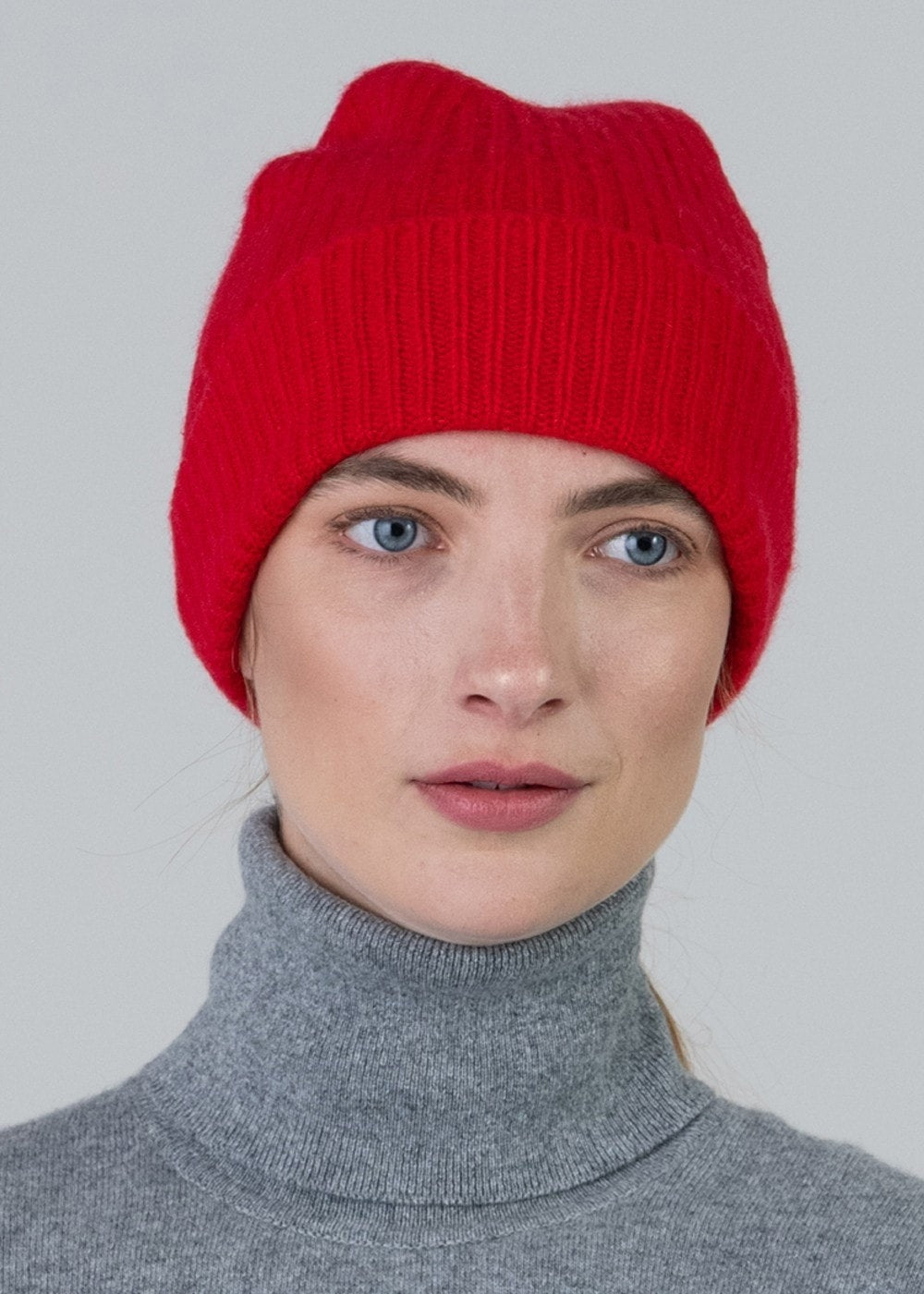 Cashmere Ribbed Hat - Cardinal - 1