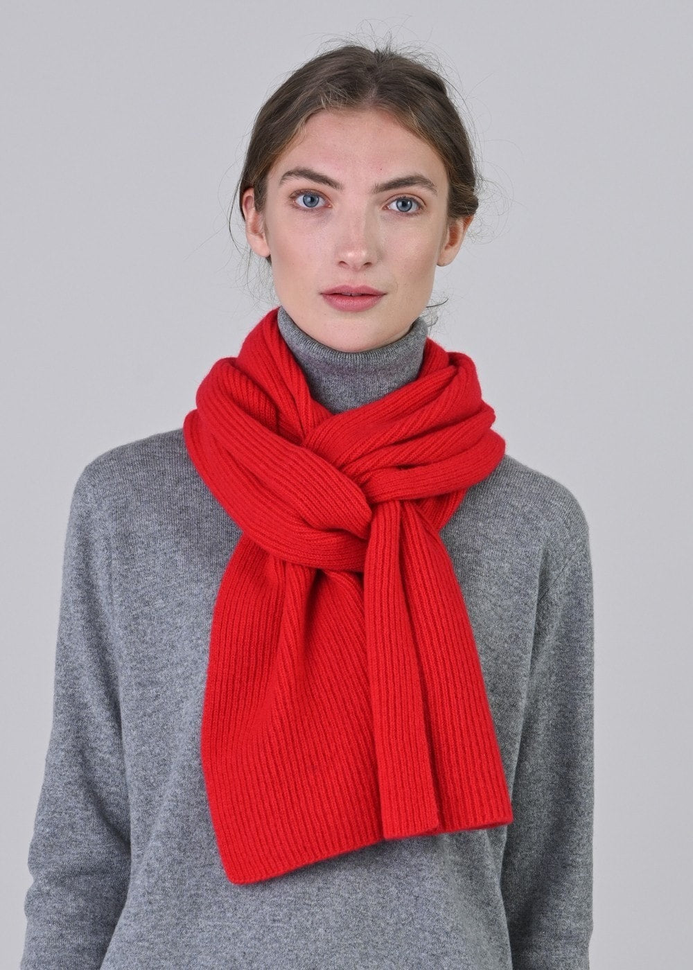 Cashmere Ribbed Scarf - Cardinal - 0