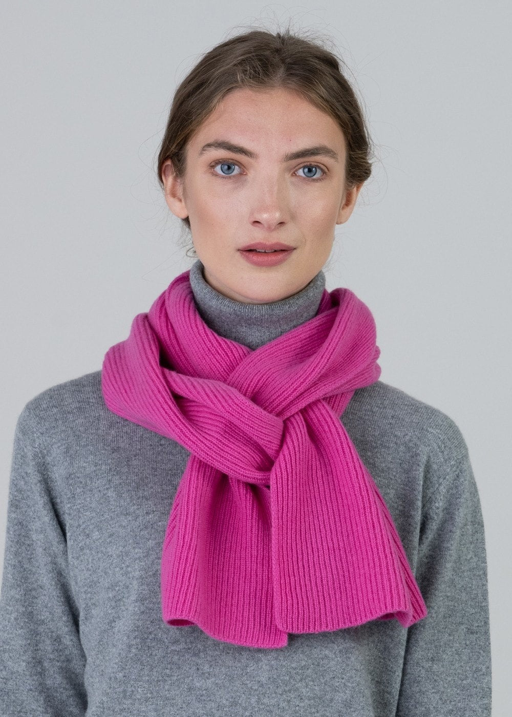 Cashmere Ribbed Scarf - Infra Pink - 0