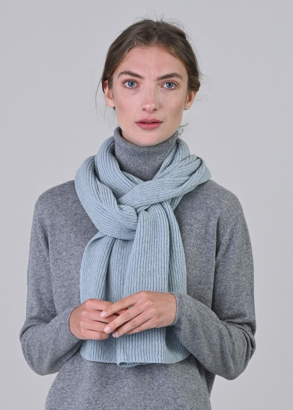 Cashmere Ribbed Scarf - Haar - 0