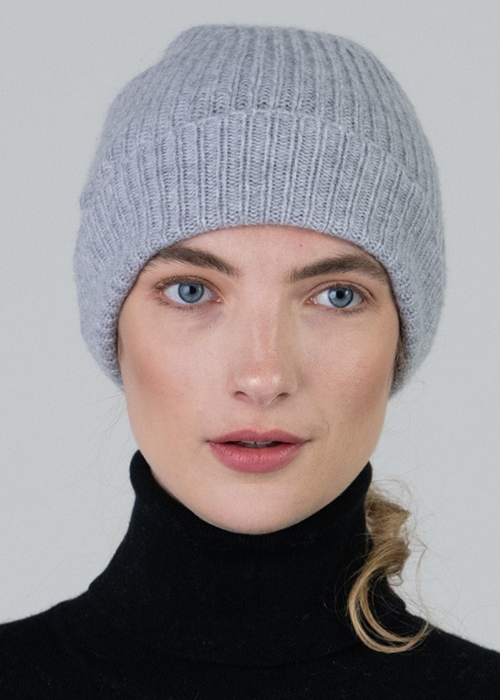 Cashmere Ribbed Hat - Flannel - 1