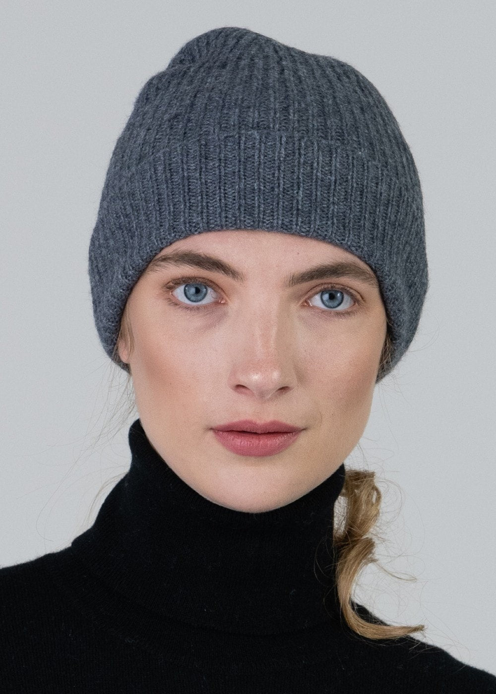 Cashmere Ribbed Hat - Derby Grey - 1