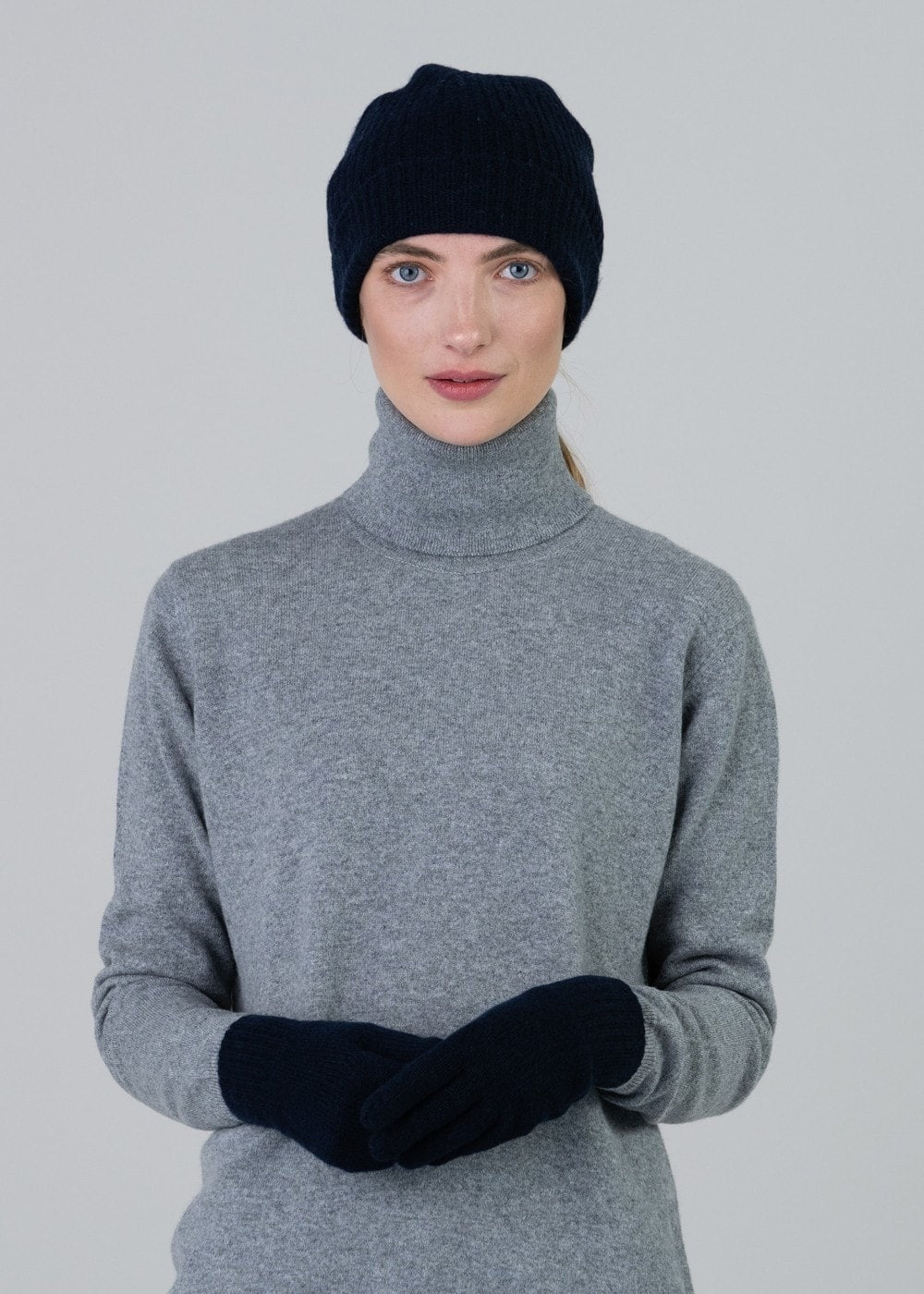 Cashmere Gloves - Navy - 1