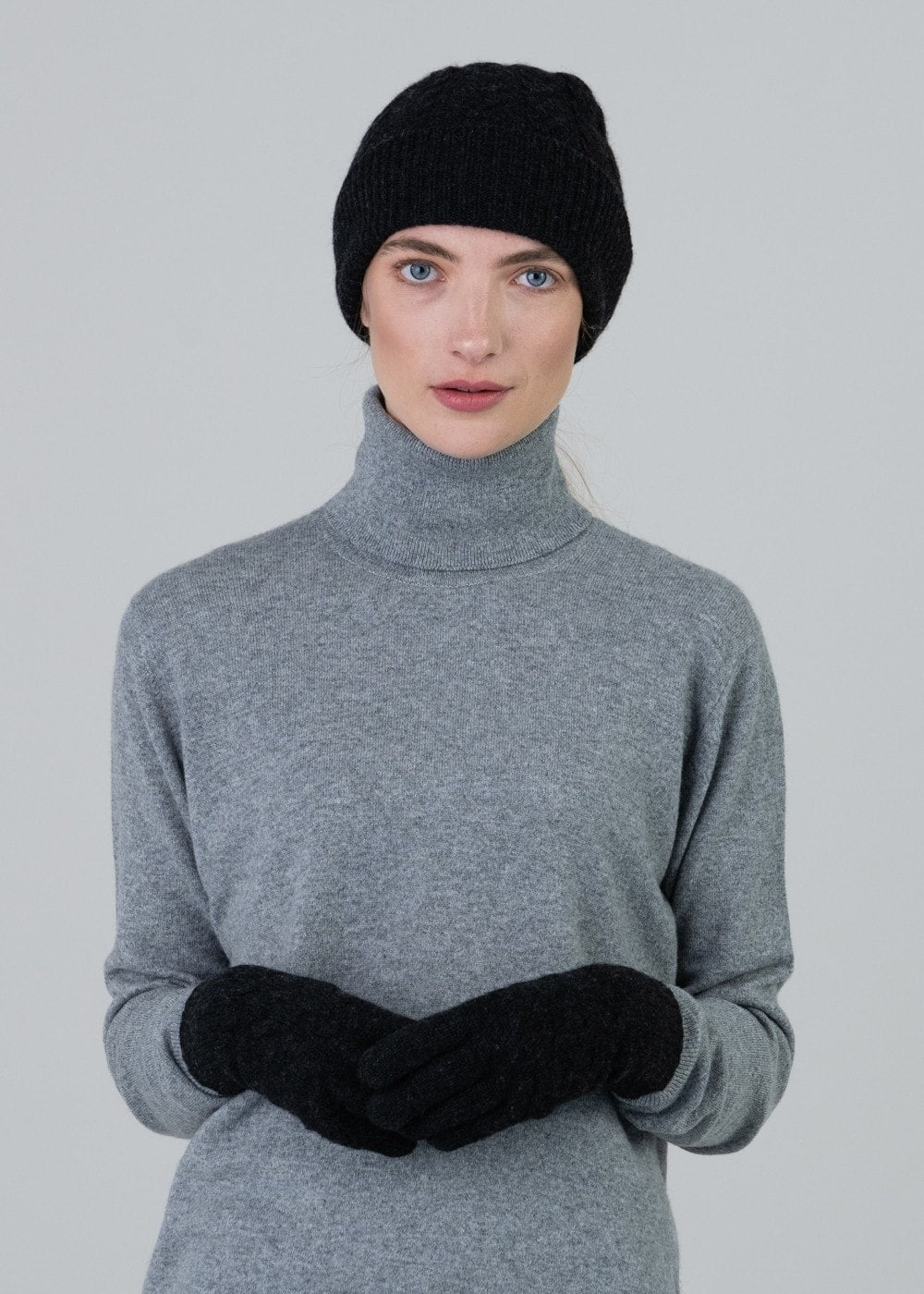 Cashmere Gloves - Black - 1