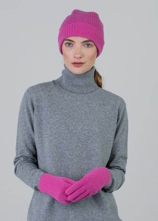 Cashmere Gloves - Infra Pink - 1