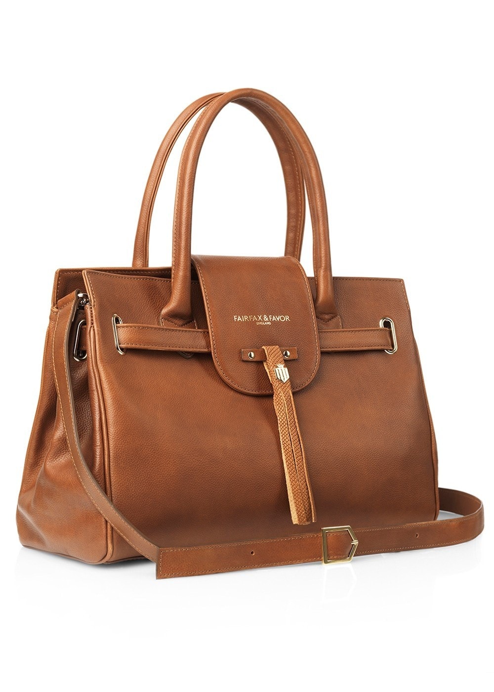 Leather Windsor Handbag - Tan - 1