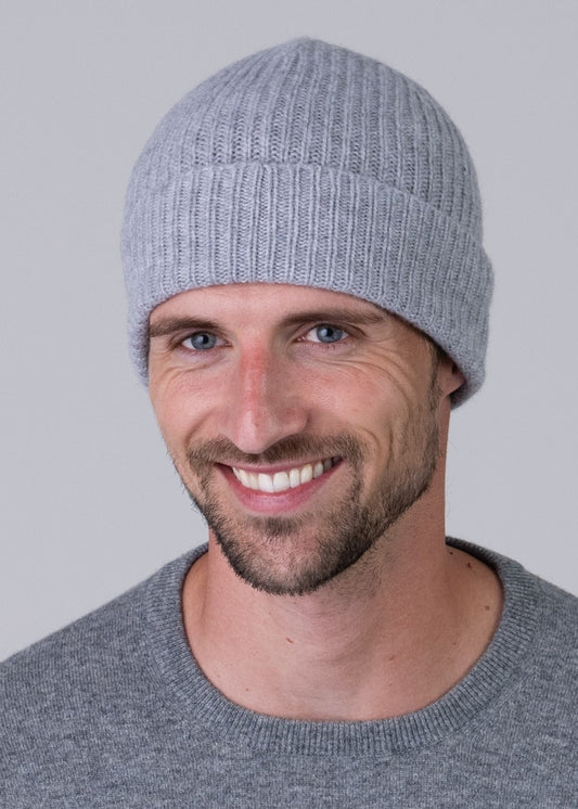 Cashmere Ribbed Hat - Flannel - 1