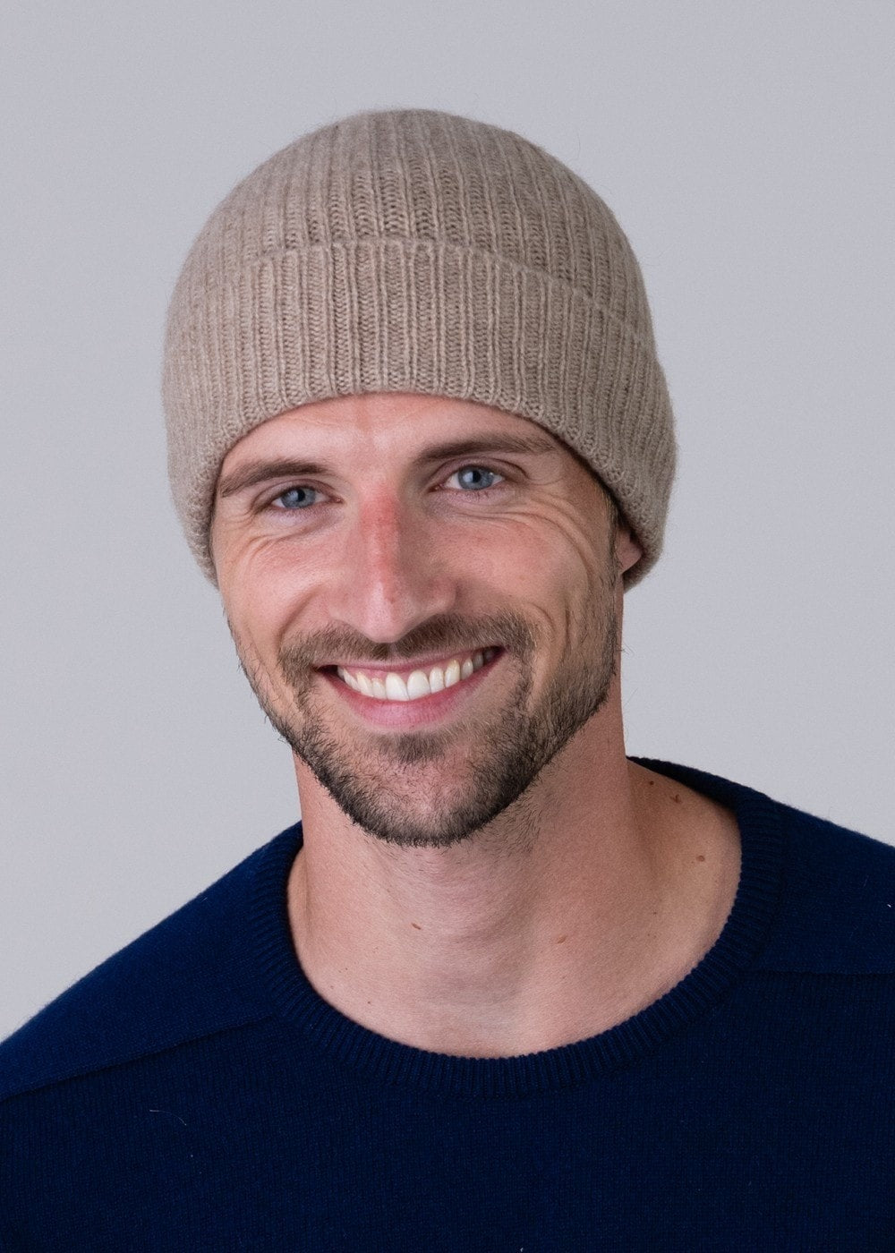 Cashmere Ribbed Hat - Dark Natural - 1