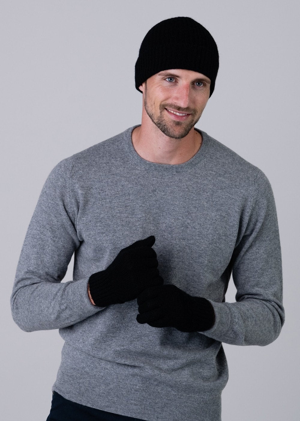 Cashmere Gloves - Navy - 1