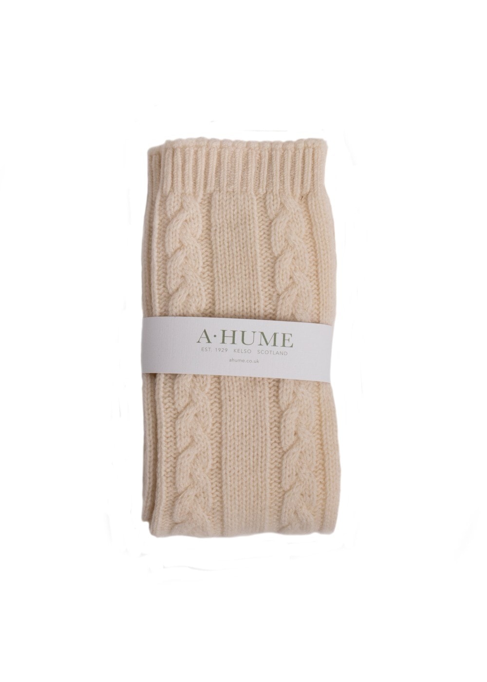 Cashmere Cable Bedsocks - White Undyed - 1