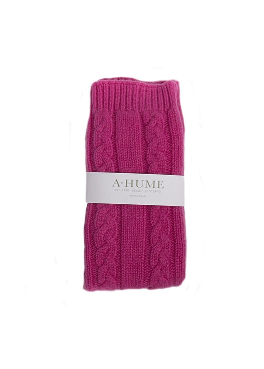 Cashmere Cable Bedsocks - Infra Pink - 1