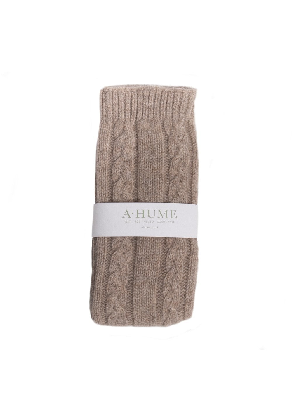 Cashmere Cable Bedsocks - Moondust - 1