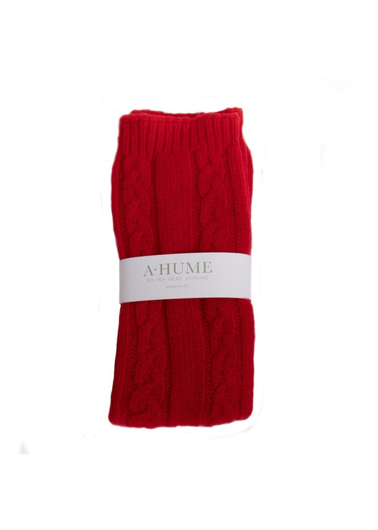 Cashmere Cable Bedsocks - Cardinal - 1