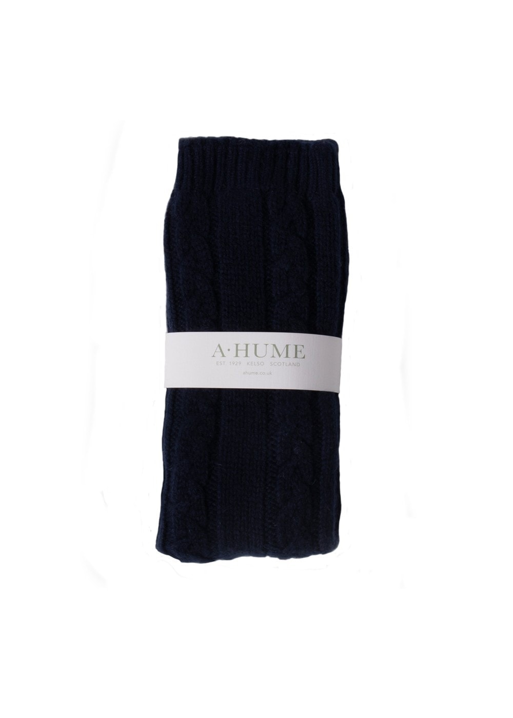 Cashmere Cable Bedsocks - Navy - 1