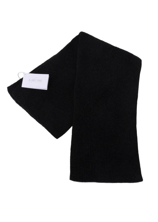 Cashmere Ribbed Scarf - Charcoal - 0