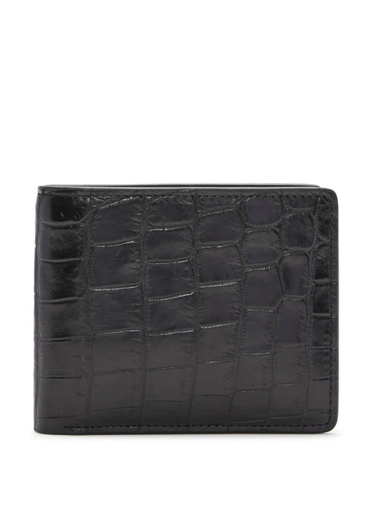 Crocodile City Slim Bi-Fold Wallet - Black - 0