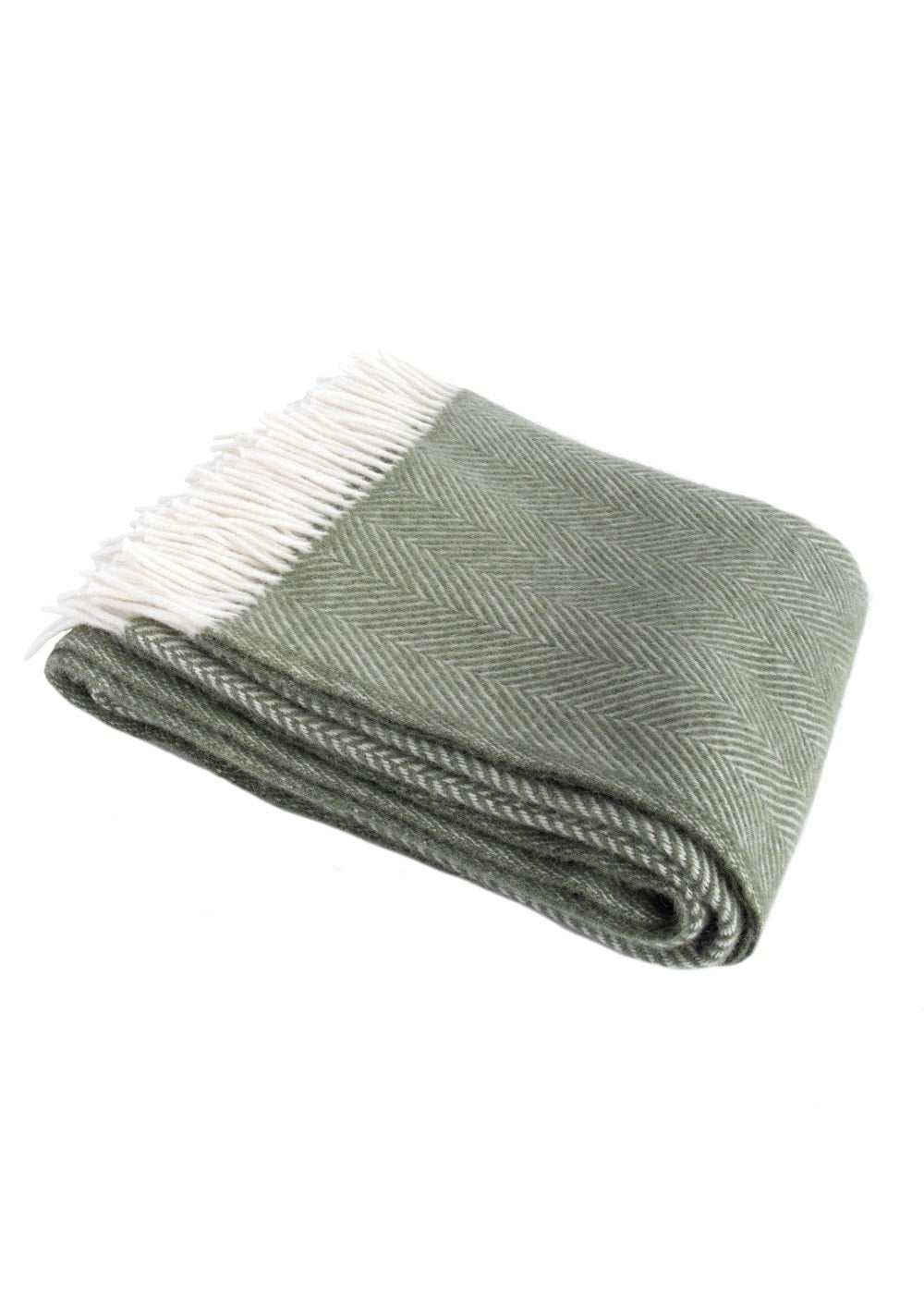 Fortrose Fishbone Throw - Olive - 0