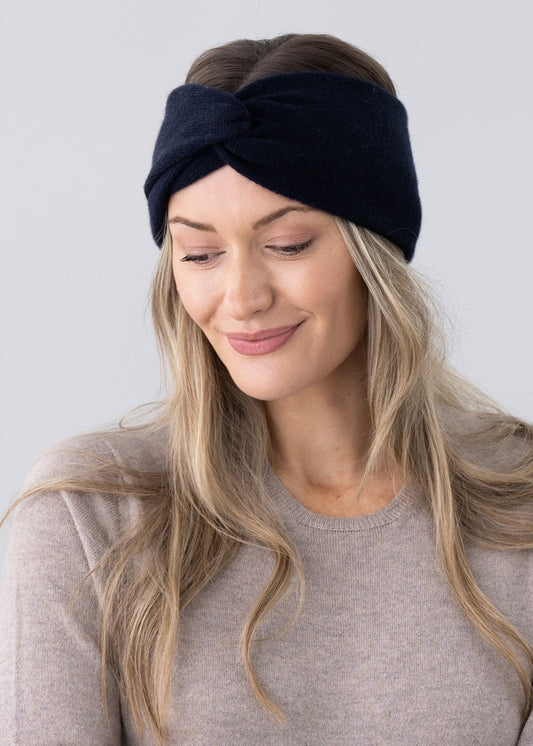 Cashmere Headband - Navy - 1