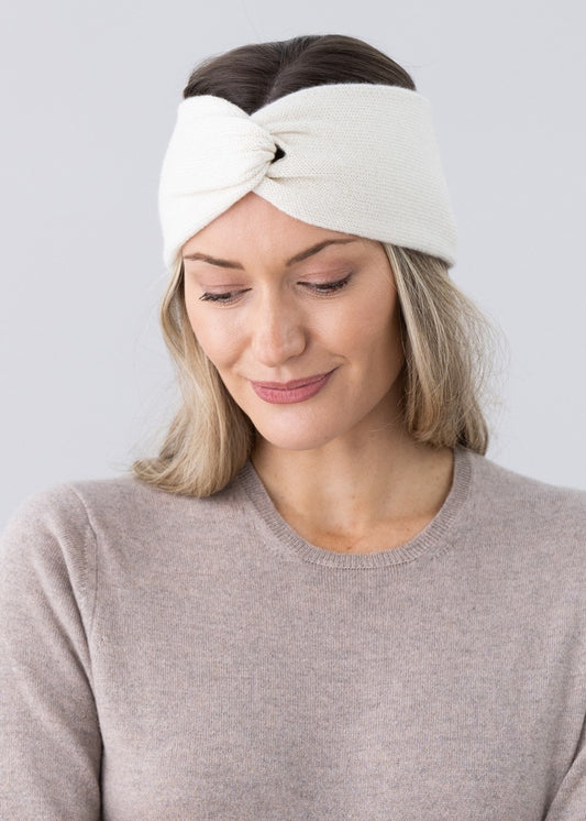 Cashmere Headband - White Undyed - 1