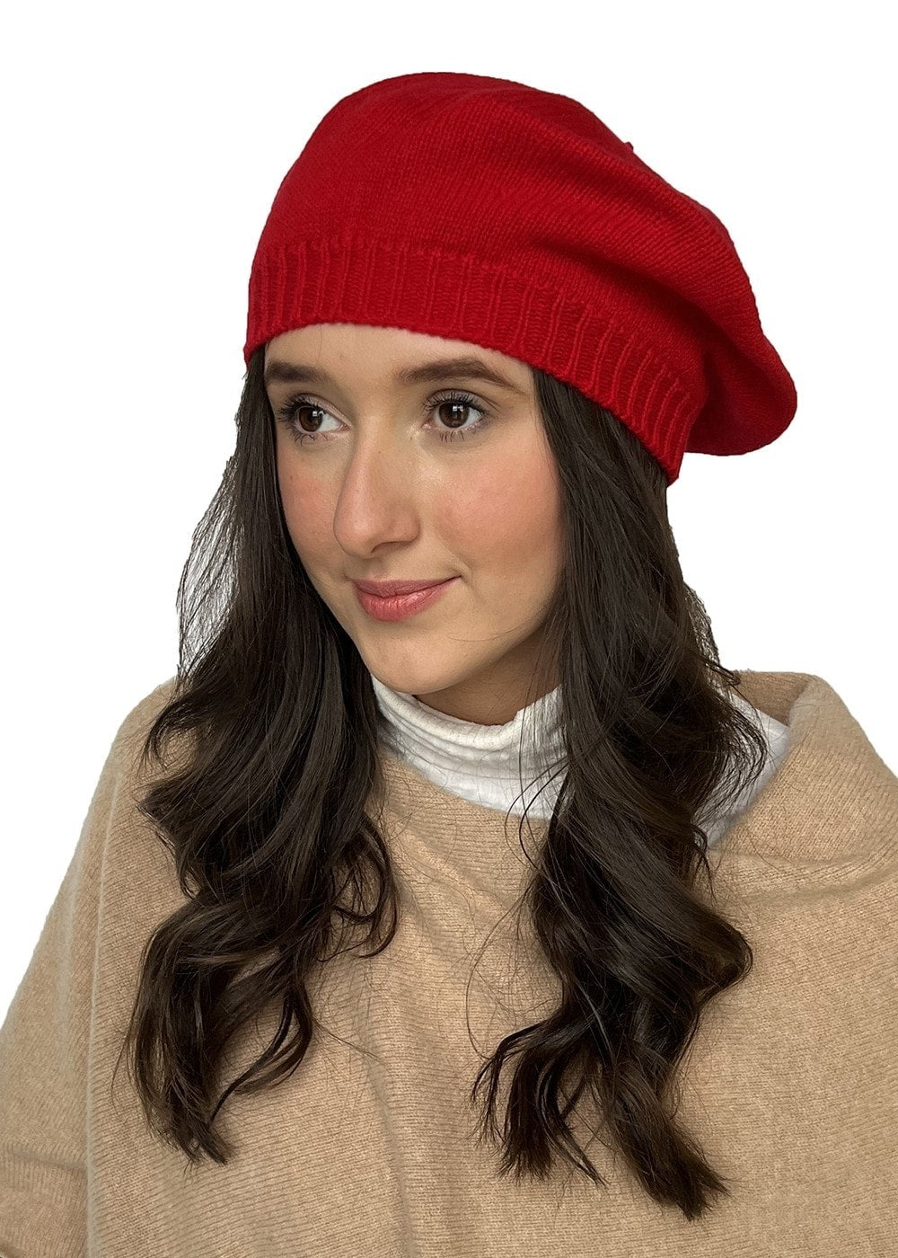 Cashmere Beret - Cardinal - 1