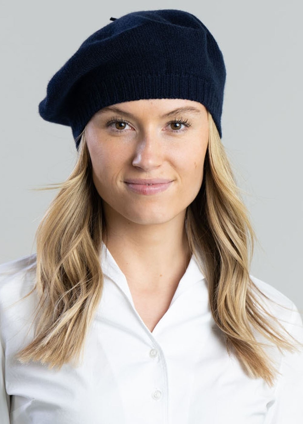 Cashmere Beret - Navy - 1