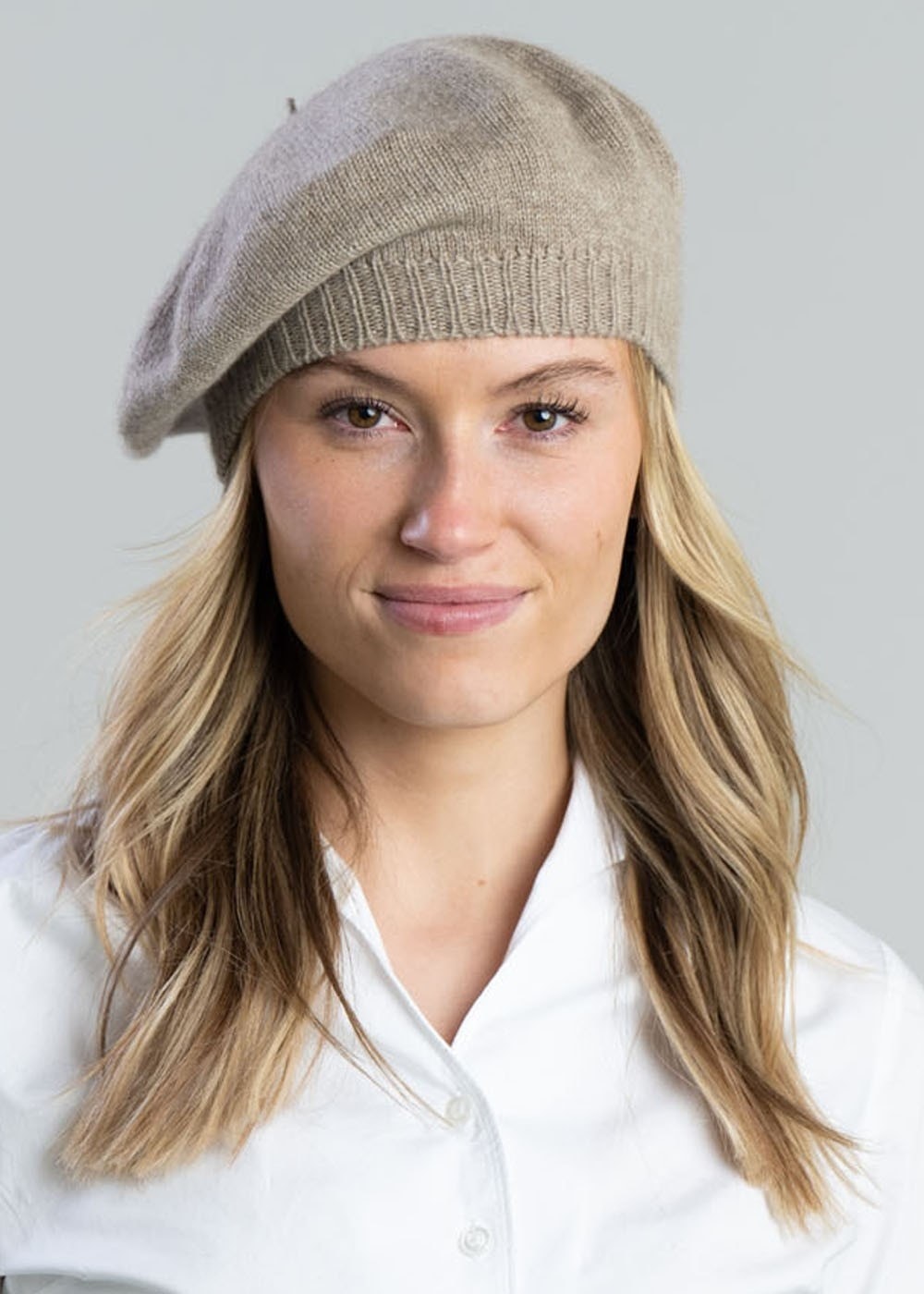 Cashmere Beret - Dark Natural - 1