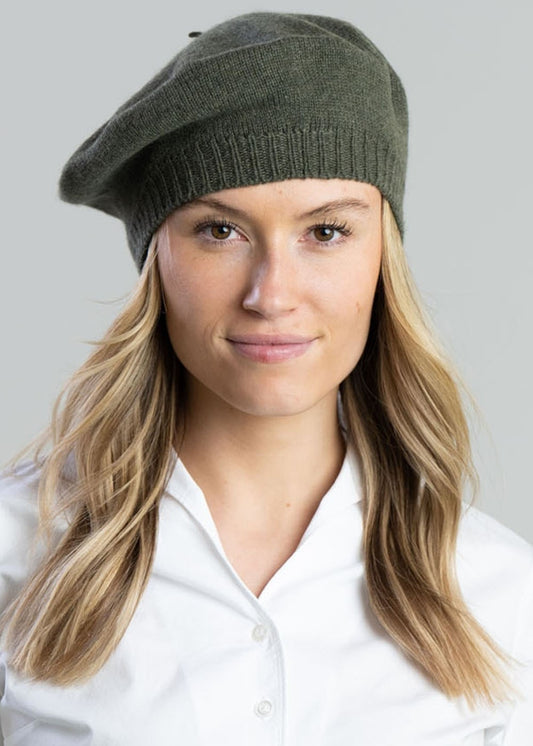 Cashmere Beret - Loden Mix - 1