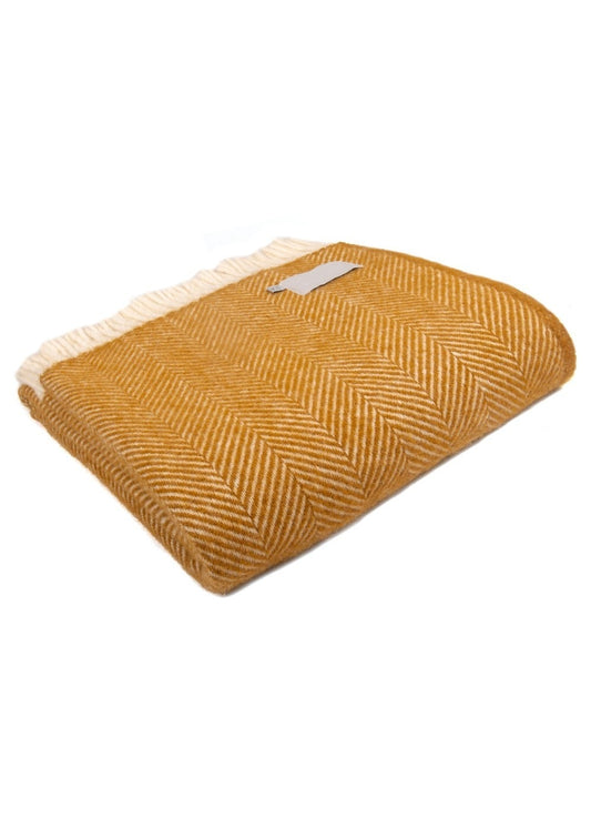 Fortrose Fishbone Throw - English Mustard - 0