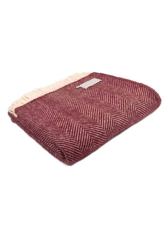 Fortrose Fishbone Throw - Rosewood - 0