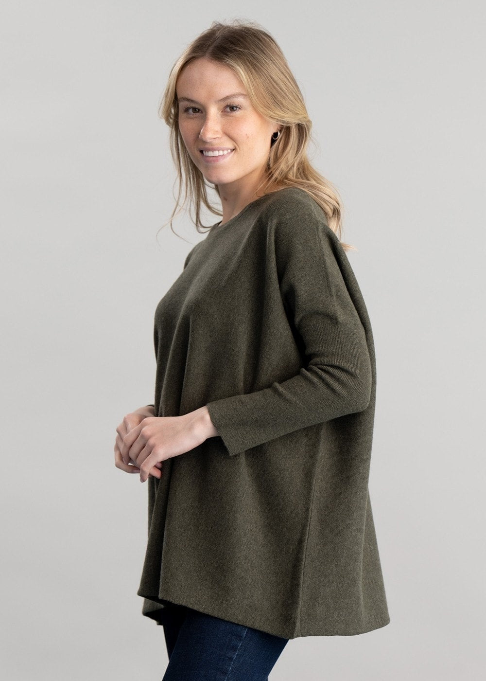 Beatrice Crew Cape - Loden Mix - 6