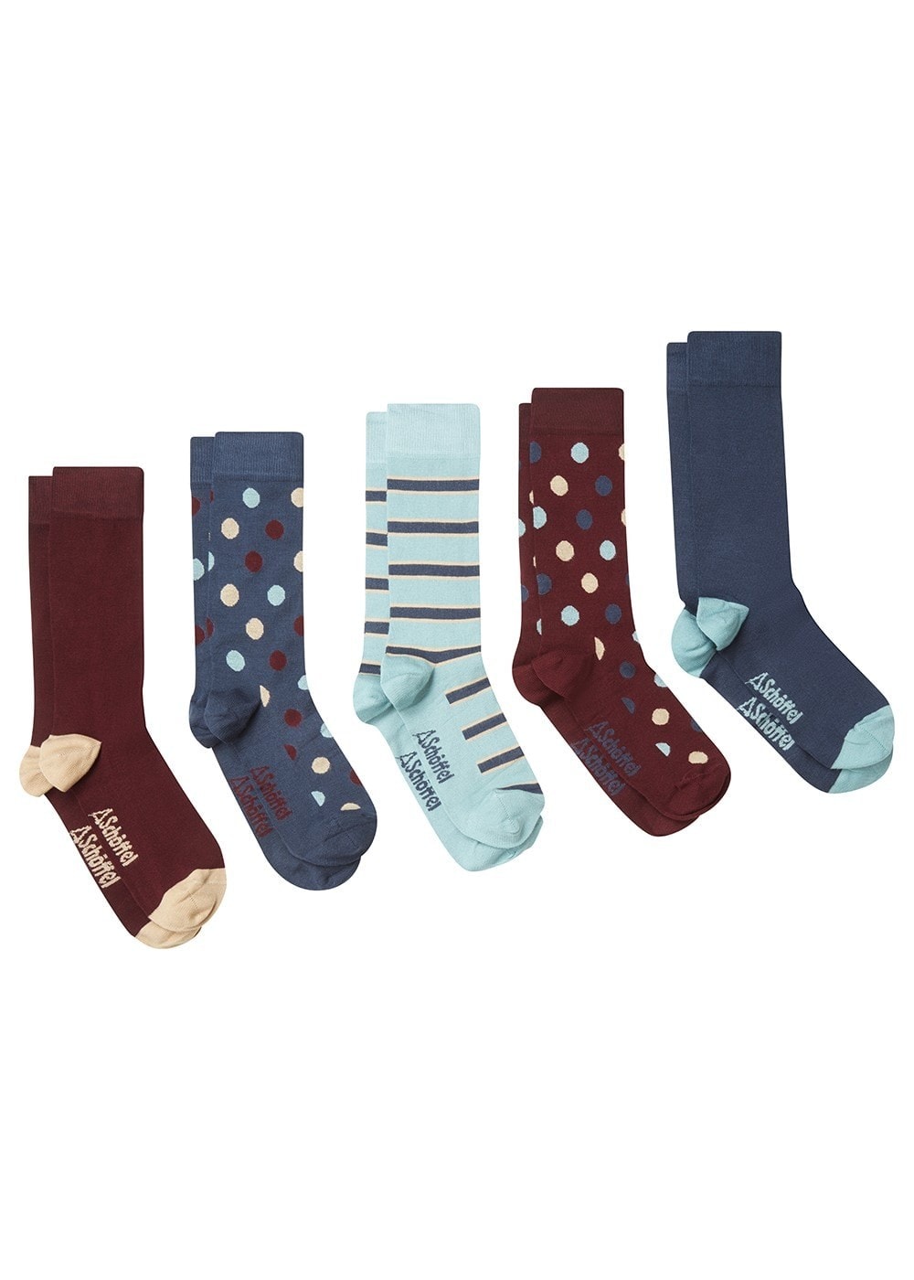 Bamboo Socks (Pack of 5) - Pale Blue Mix - 2