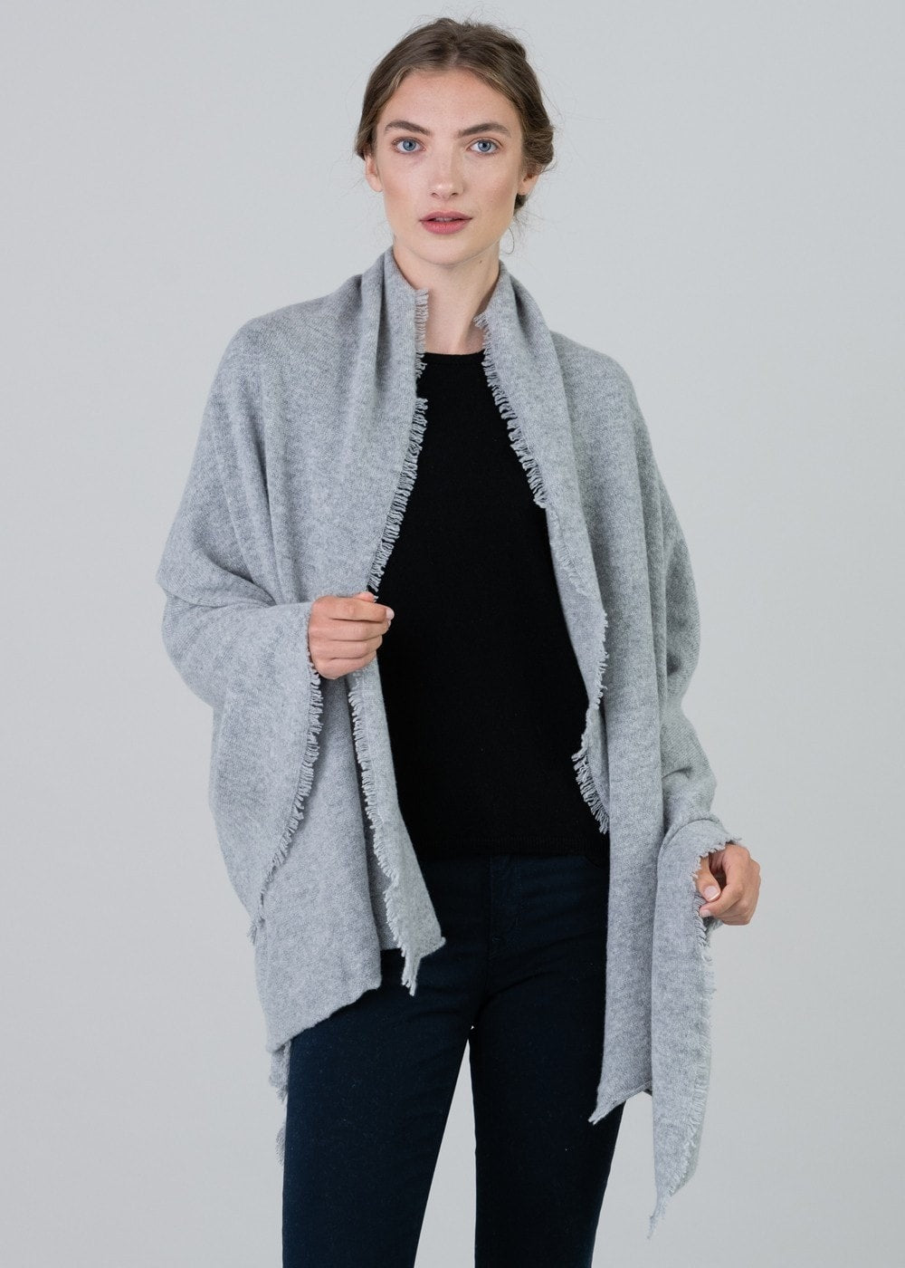 Poppy Cashmere Wrap - Flannel - 2