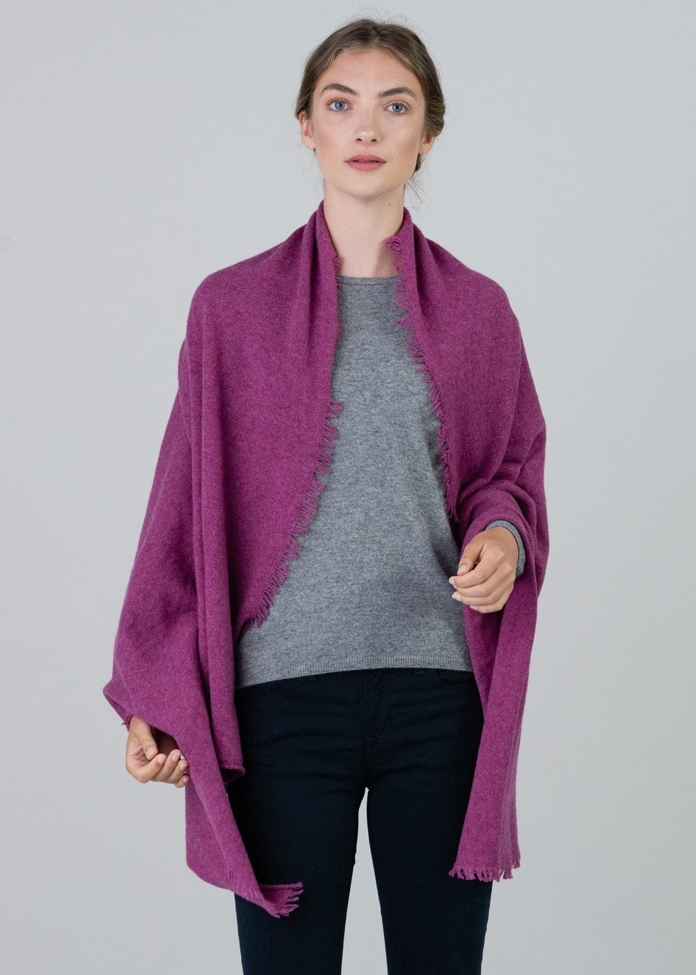 Poppy Cashmere Wrap - Loganberry - 2