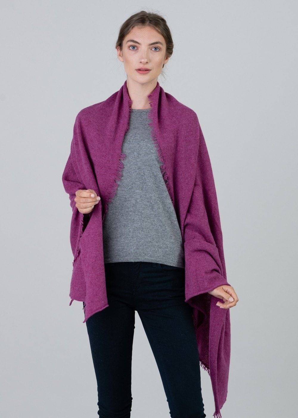 Poppy Cashmere Wrap - Loganberry - 4