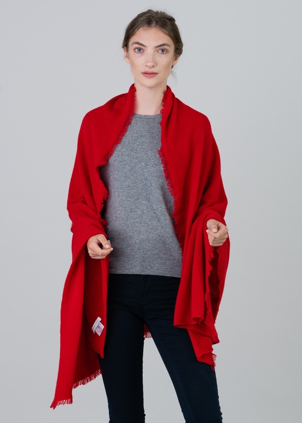 Poppy Cashmere Wrap - Cardinal - 3